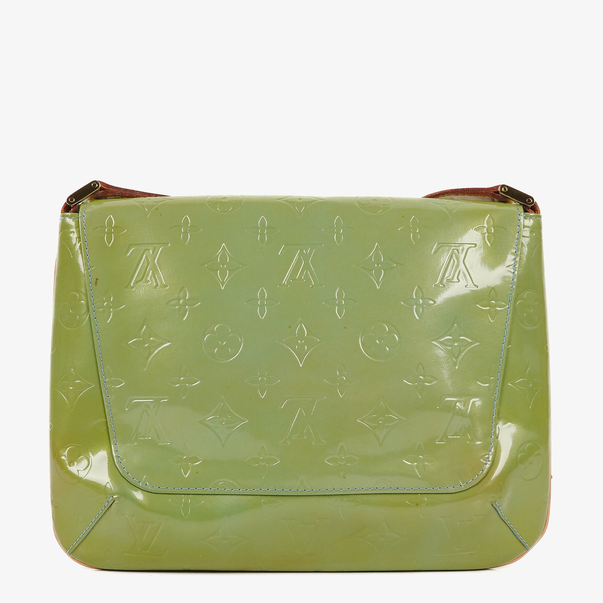 Louis Vuitton Thompson Monogram Vernis grüne Leder Schultertasche