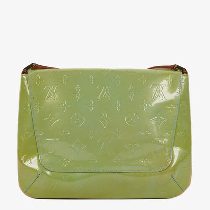 Louis Vuitton Thompson Monogram Vernis grüne Leder Schultertasche