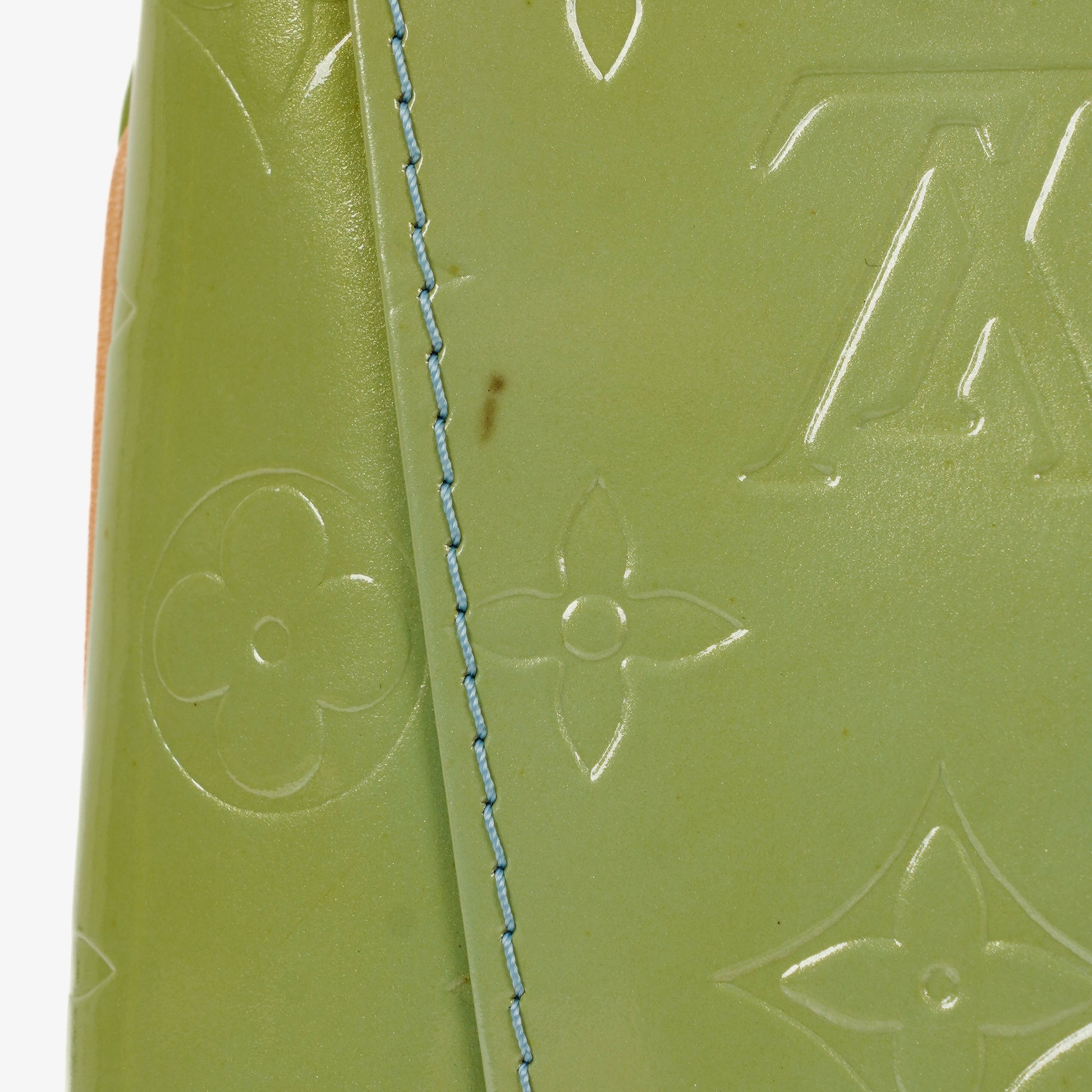 Louis Vuitton Thompson Monogram Vernis grüne Leder Schultertasche