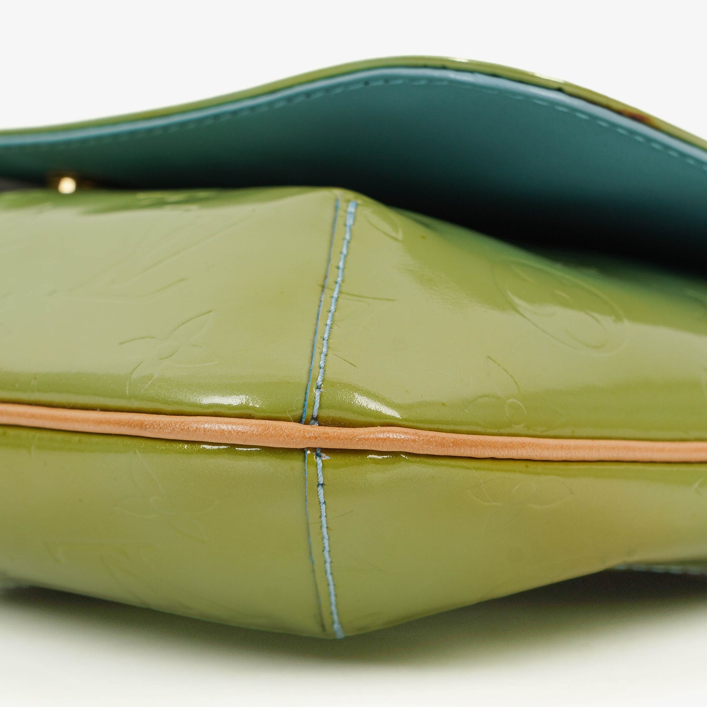 Louis Vuitton Thompson Monogram Vernis grüne Leder Schultertasche