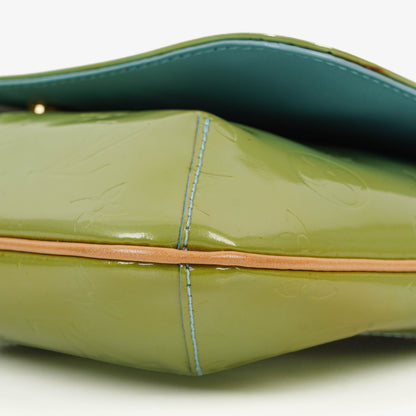 Louis Vuitton Thompson Monogram Vernis grüne Leder Schultertasche