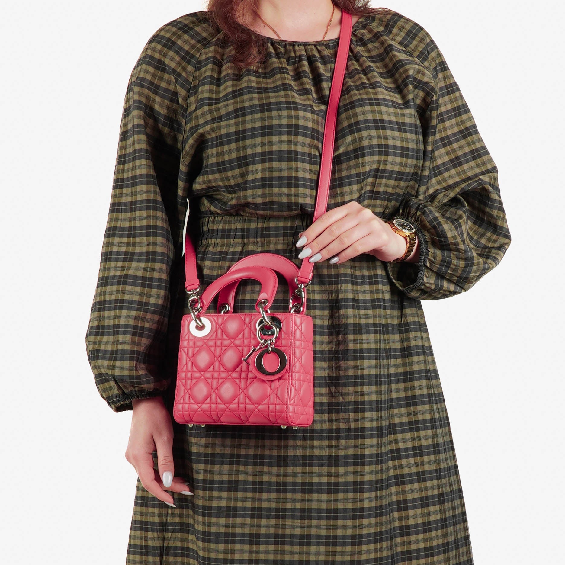 Christian Dior Mini Lady Dior Cannage-Steppledertasche
