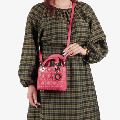 Christian Dior Mini Lady Dior Cannage-Steppledertasche