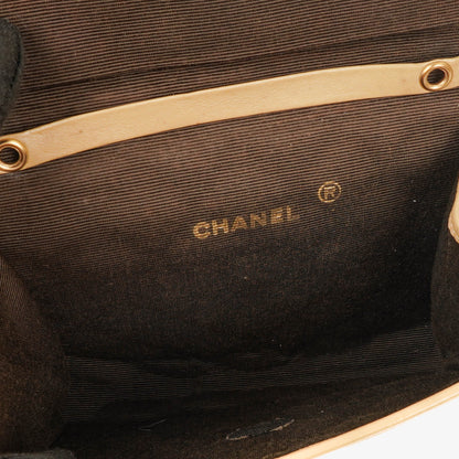 CHANEL Mini Flap Bag aus beigem gestepptem Lammleder mit 24K vergoldeten Beschlägen