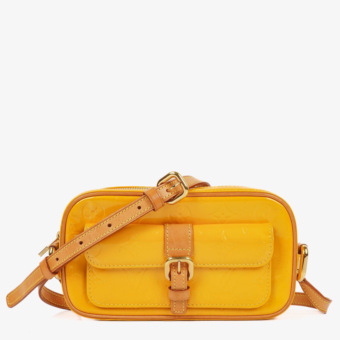 Louis Vuitton Christie Monogram aus gelbem Monogram Vernis