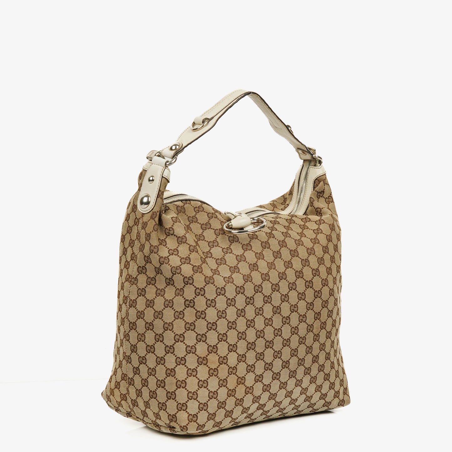 Gucci große Icon Bit Hobo Tasche aus GG Canvas