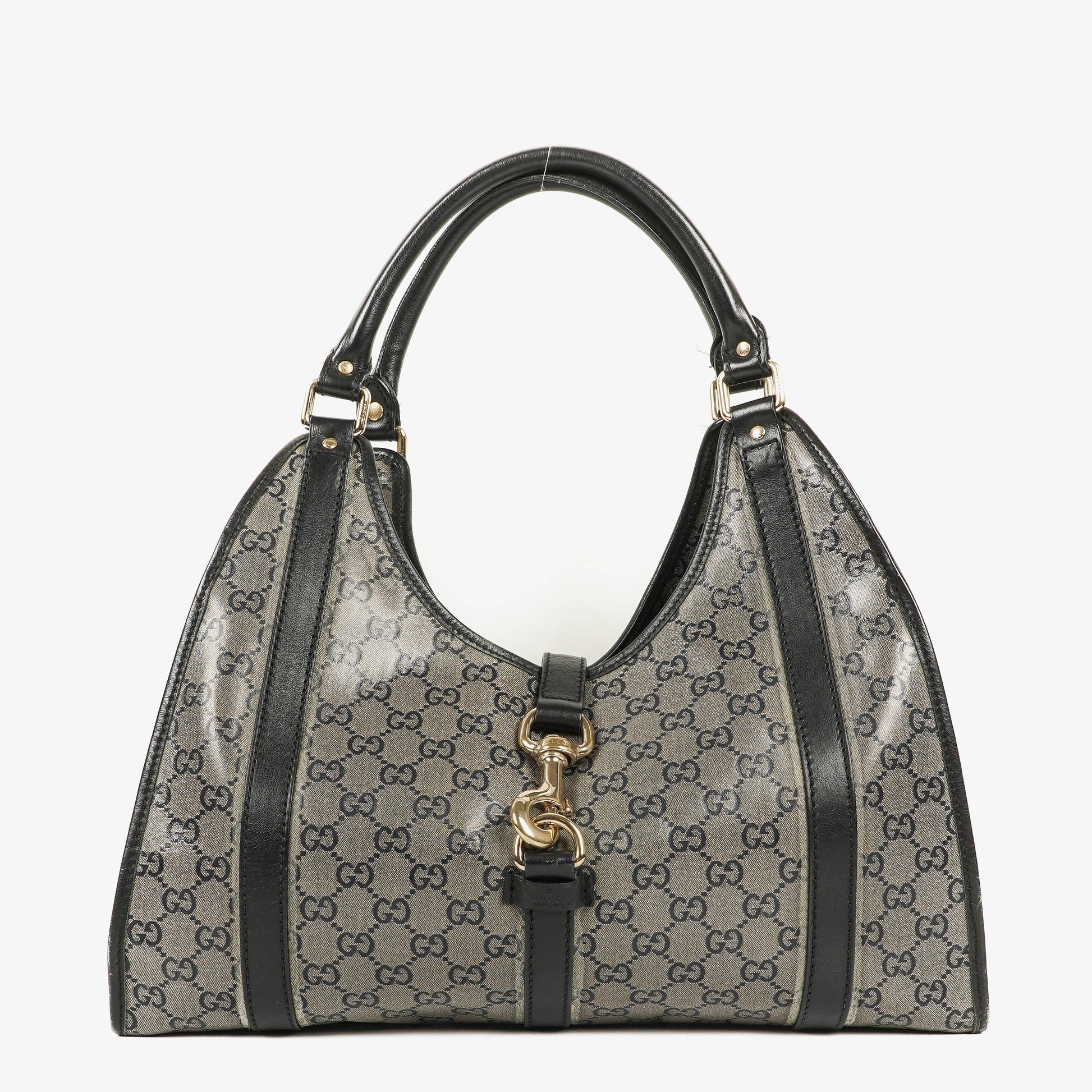 Gucci Jackie Bardot Schultertasche aus Crystal GG Canvas
