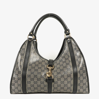 Gucci Jackie Bardot Schultertasche aus Crystal GG Canvas