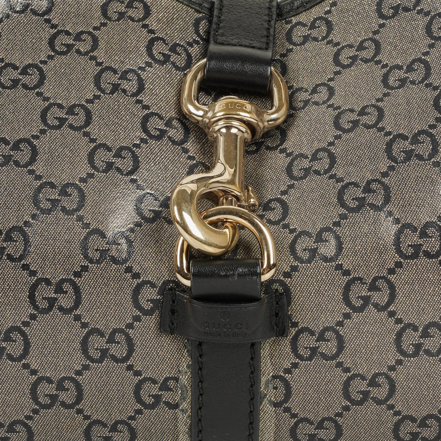 Gucci Jackie Bardot Schultertasche aus Crystal GG Canvas