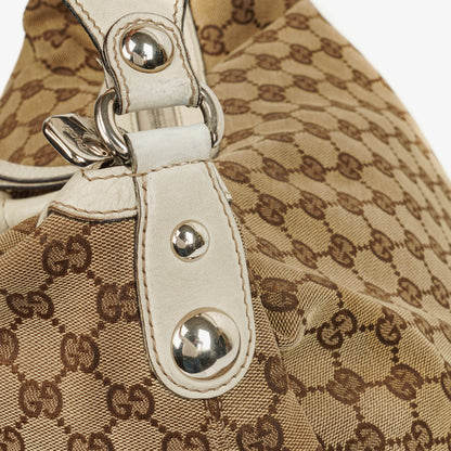 Gucci große Icon Bit Hobo Tasche aus GG Canvas