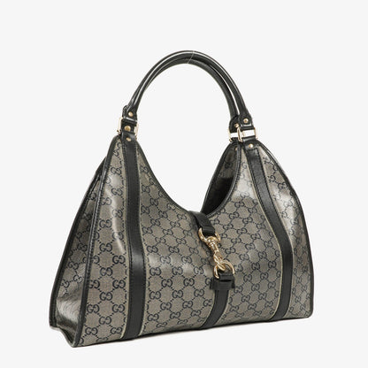 Gucci Jackie Bardot Schultertasche aus Crystal GG Canvas