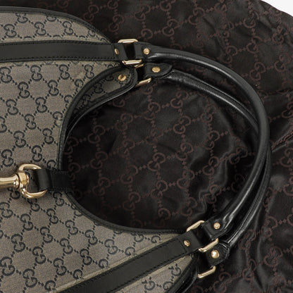 Gucci Jackie Bardot Schultertasche aus Crystal GG Canvas