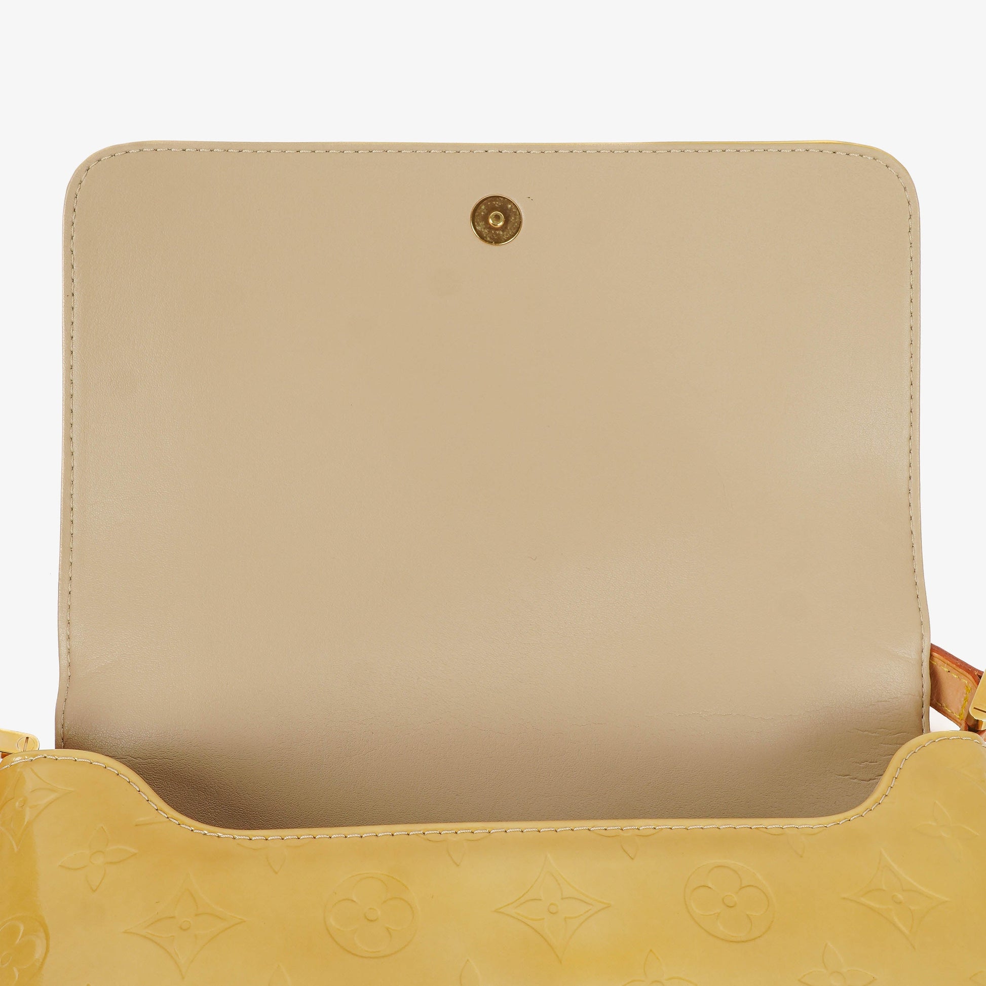 Louis Vuitton Thompson Street Schultertasche aus gelbem Monogram Vernis Leder