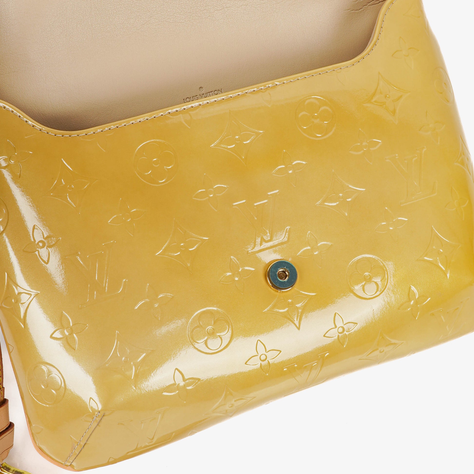Louis Vuitton Thompson Street Schultertasche aus gelbem Monogram Vernis Leder