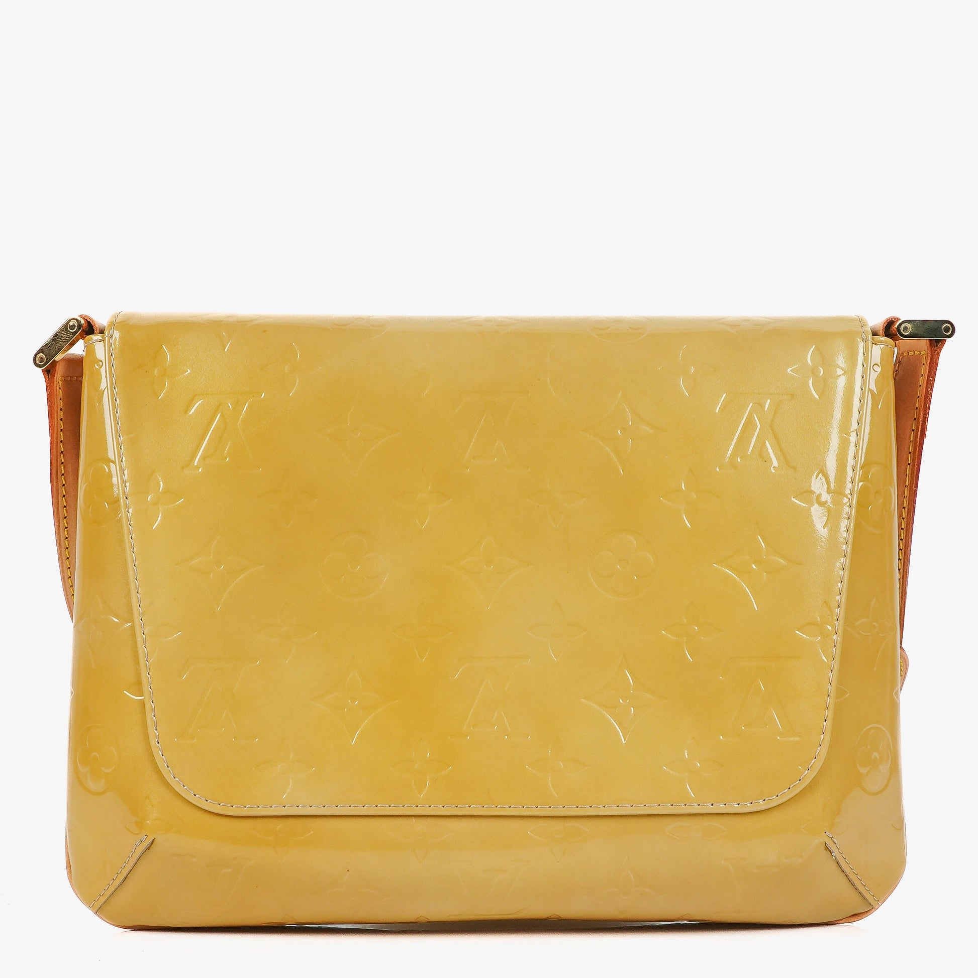Louis Vuitton Thompson Street Schultertasche aus gelbem Monogram Vernis Leder