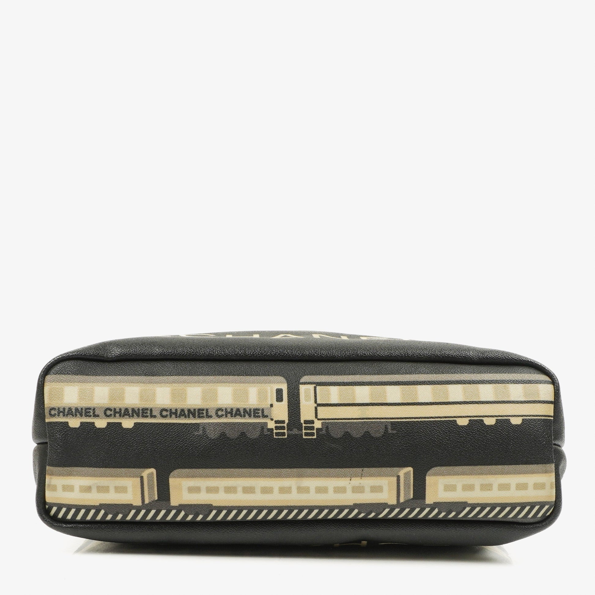 Chanel Le Train Tasche aus schwarzem beschichtetem Canvas