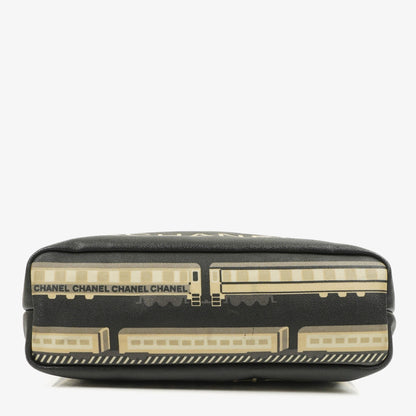 Chanel Le Train Tasche aus schwarzem beschichtetem Canvas