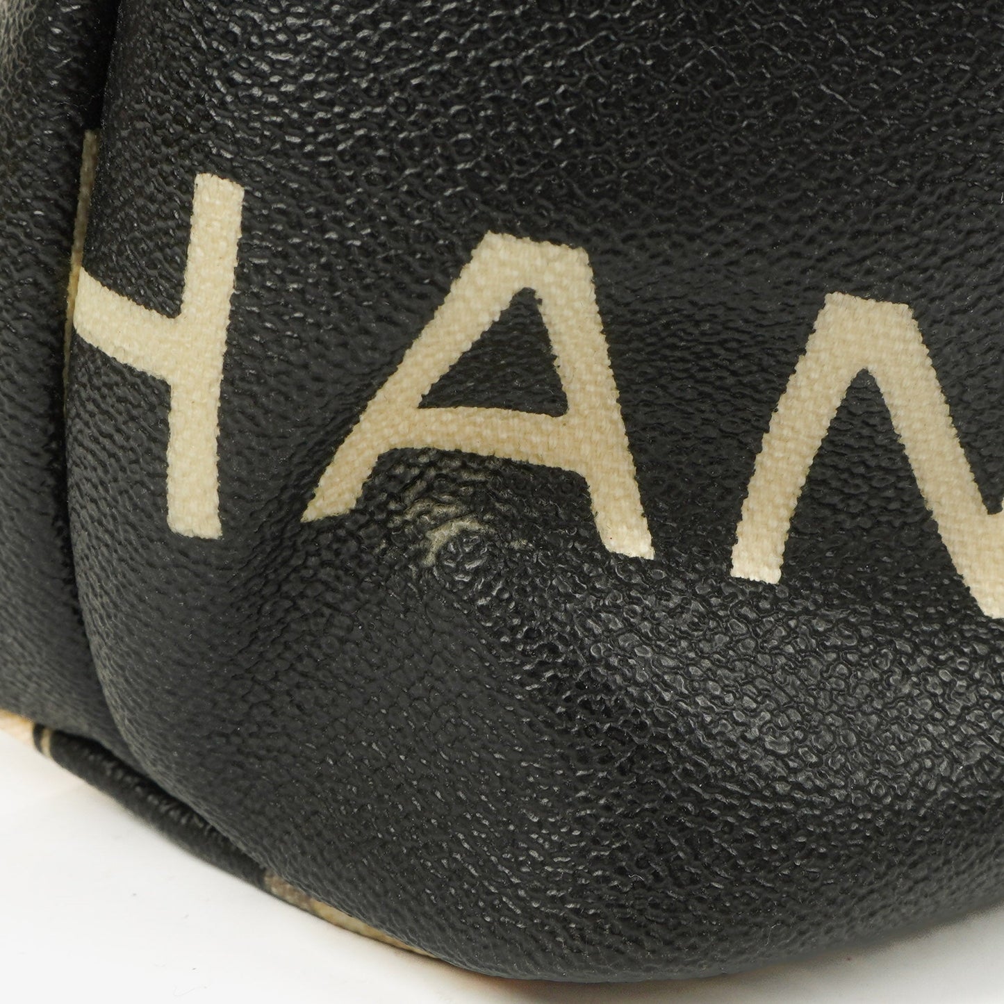 Chanel Le Train Tasche aus schwarzem beschichtetem Canvas