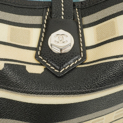 Chanel Le Train Tasche aus schwarzem beschichtetem Canvas