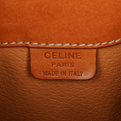 Celine Vintage Macadam Triomphe Bucket Bag mit Zugband in Braun
