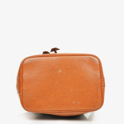 Celine Vintage Macadam Triomphe Bucket Bag mit Zugband in Braun