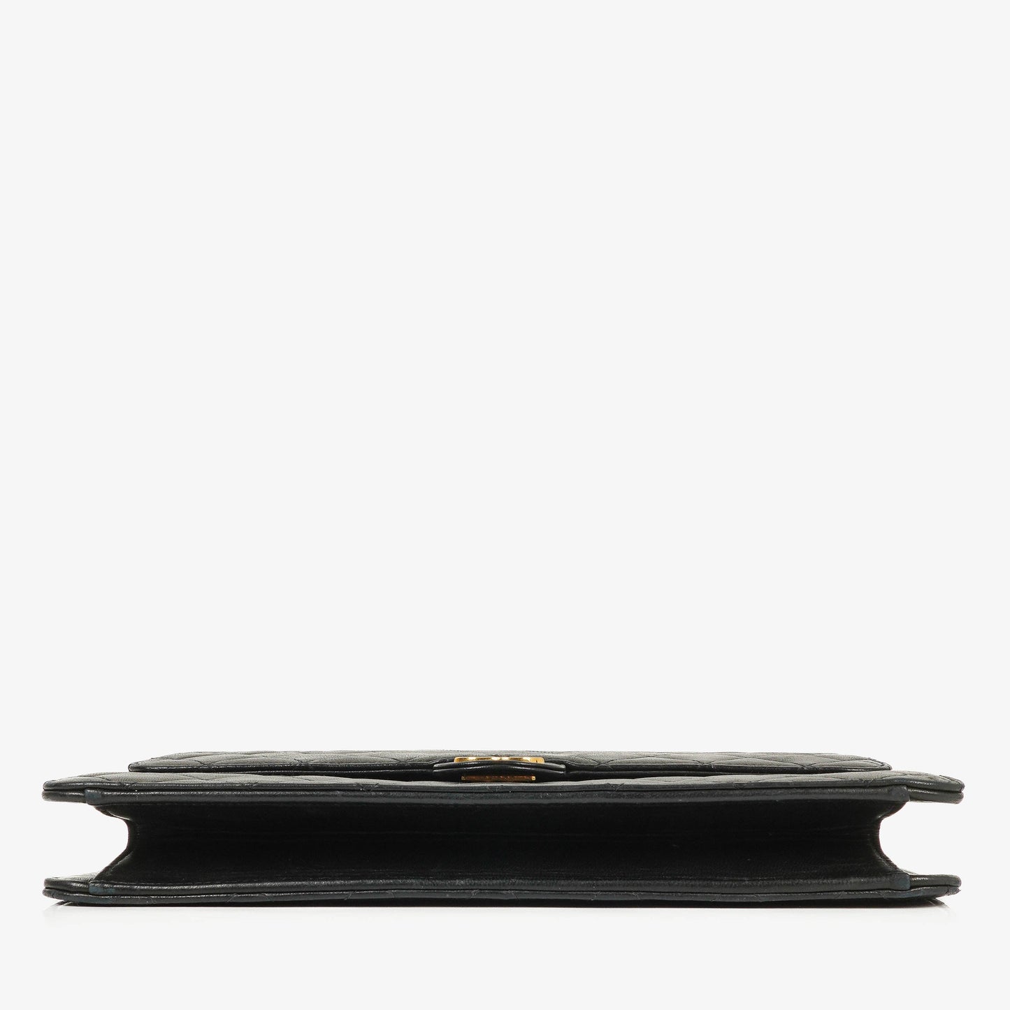 Chanel Medium Classic Single Flap Bag aus schwarzem gestepptem Lammleder mit 24K vergoldeter Hardware