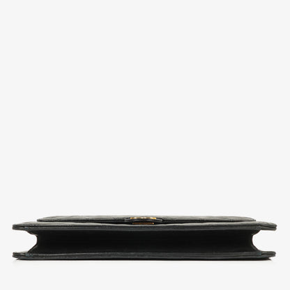Chanel Medium Classic Single Flap Bag aus schwarzem gestepptem Lammleder mit 24K vergoldeter Hardware