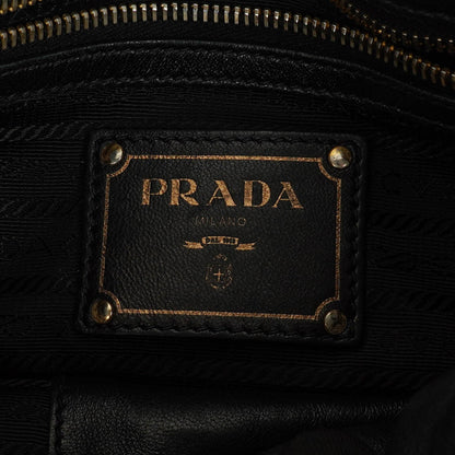 Prada Nero Nylon Logo-Jacquard Henkeltasche