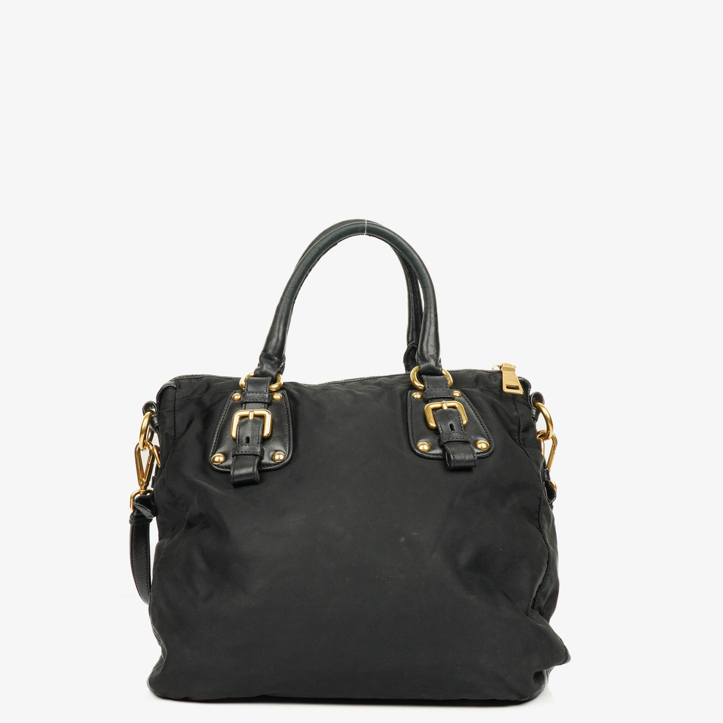 Prada Nero Nylon Logo-Jacquard Henkeltasche