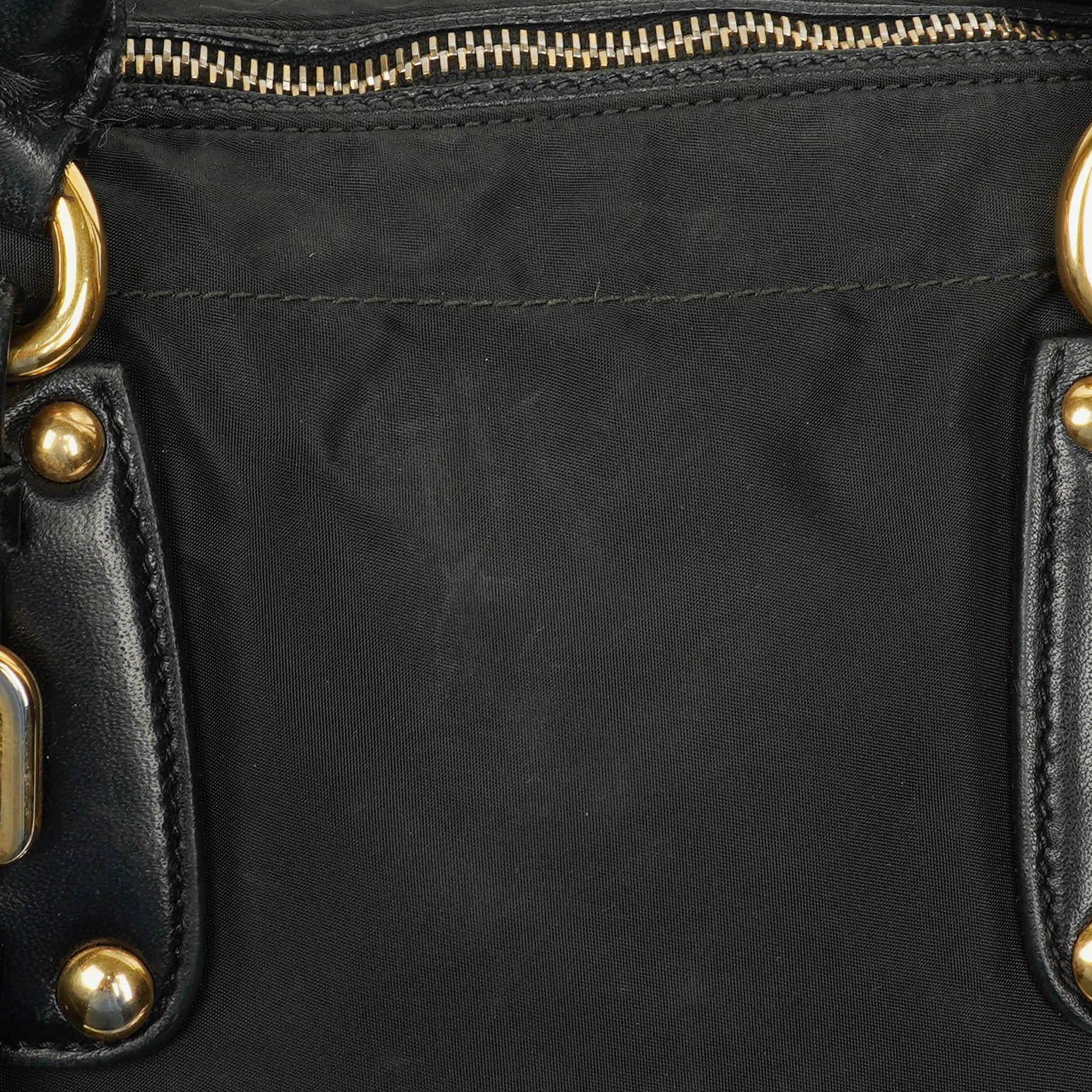 Prada Nero Nylon Logo-Jacquard Henkeltasche