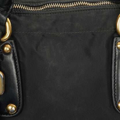 Prada Nero Nylon Logo-Jacquard Henkeltasche