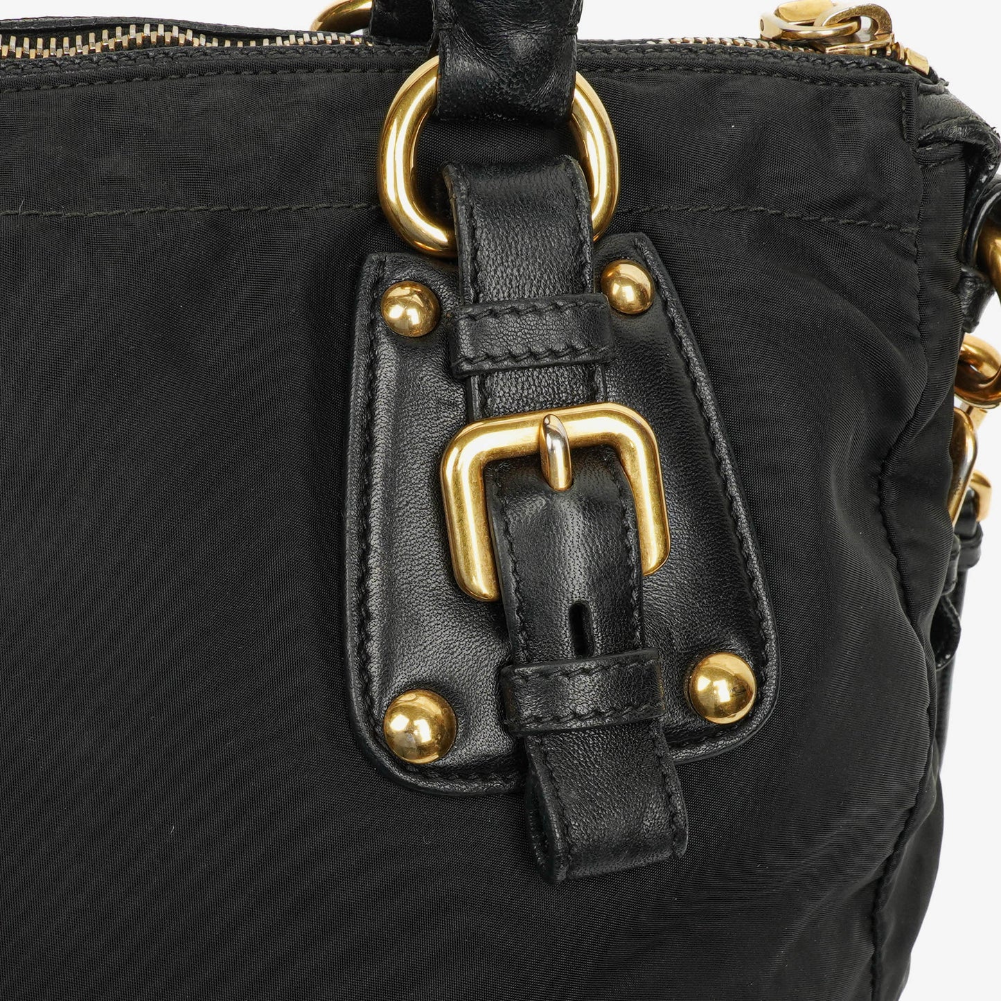 Prada Nero Nylon Logo-Jacquard Henkeltasche