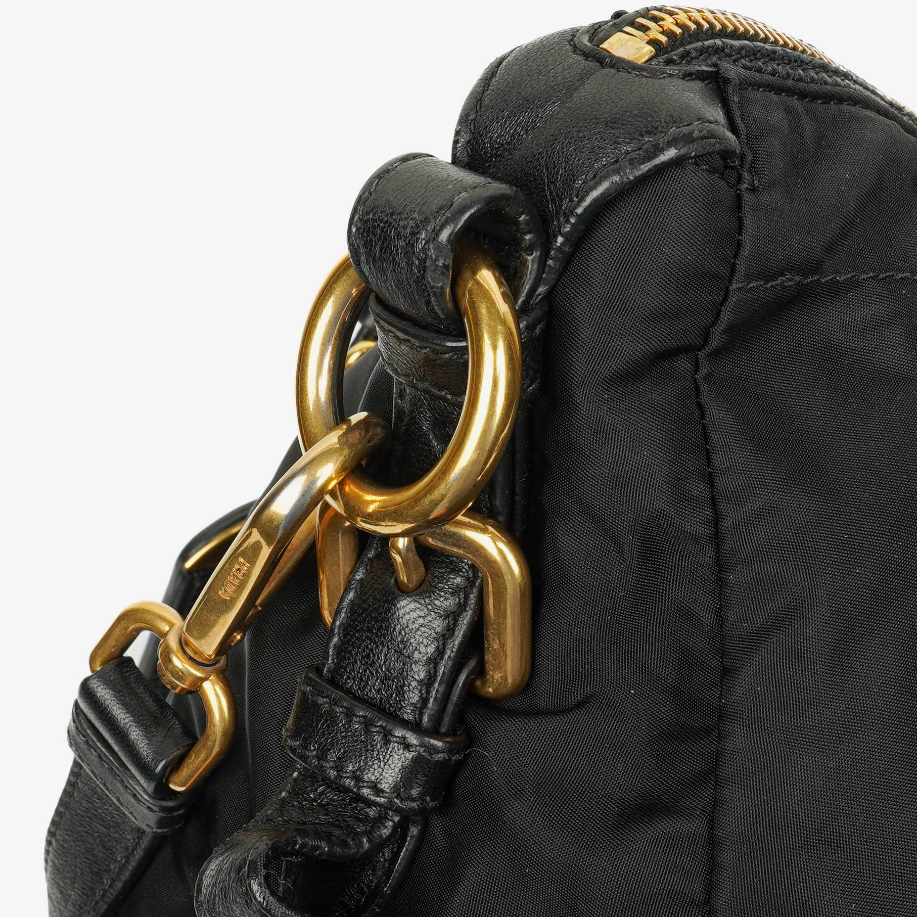 Prada Nero Nylon Logo-Jacquard Henkeltasche
