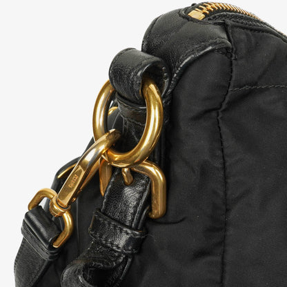 Prada Nero Nylon Logo-Jacquard Henkeltasche