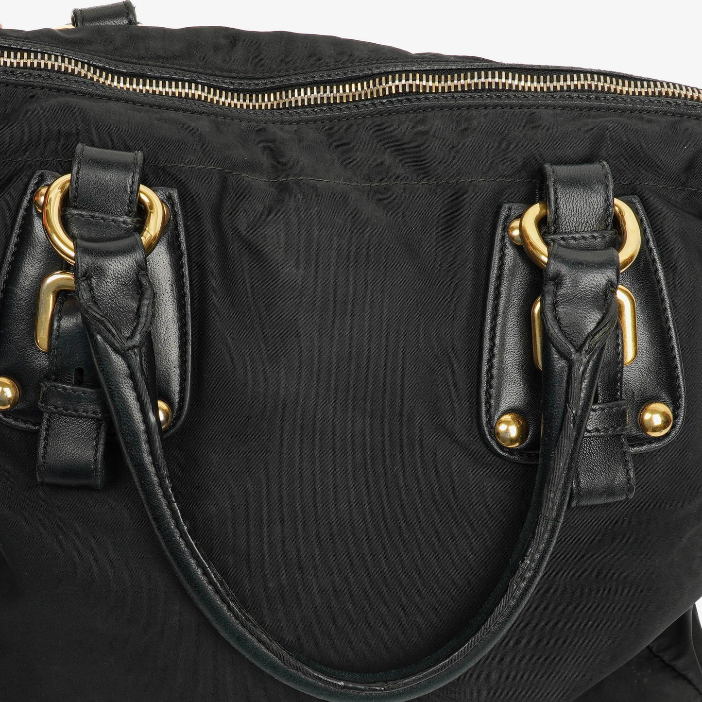 Prada Nero Nylon Logo-Jacquard Henkeltasche
