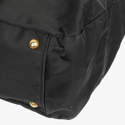 Prada Nero Nylon Logo-Jacquard Henkeltasche