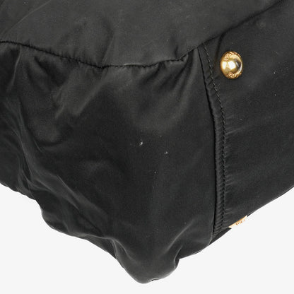 Prada Nero Nylon Logo-Jacquard Henkeltasche