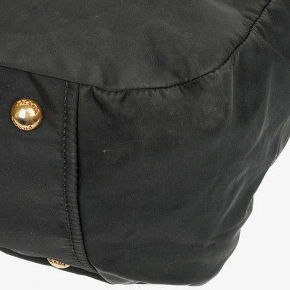 Prada Nero Nylon Logo-Jacquard Henkeltasche