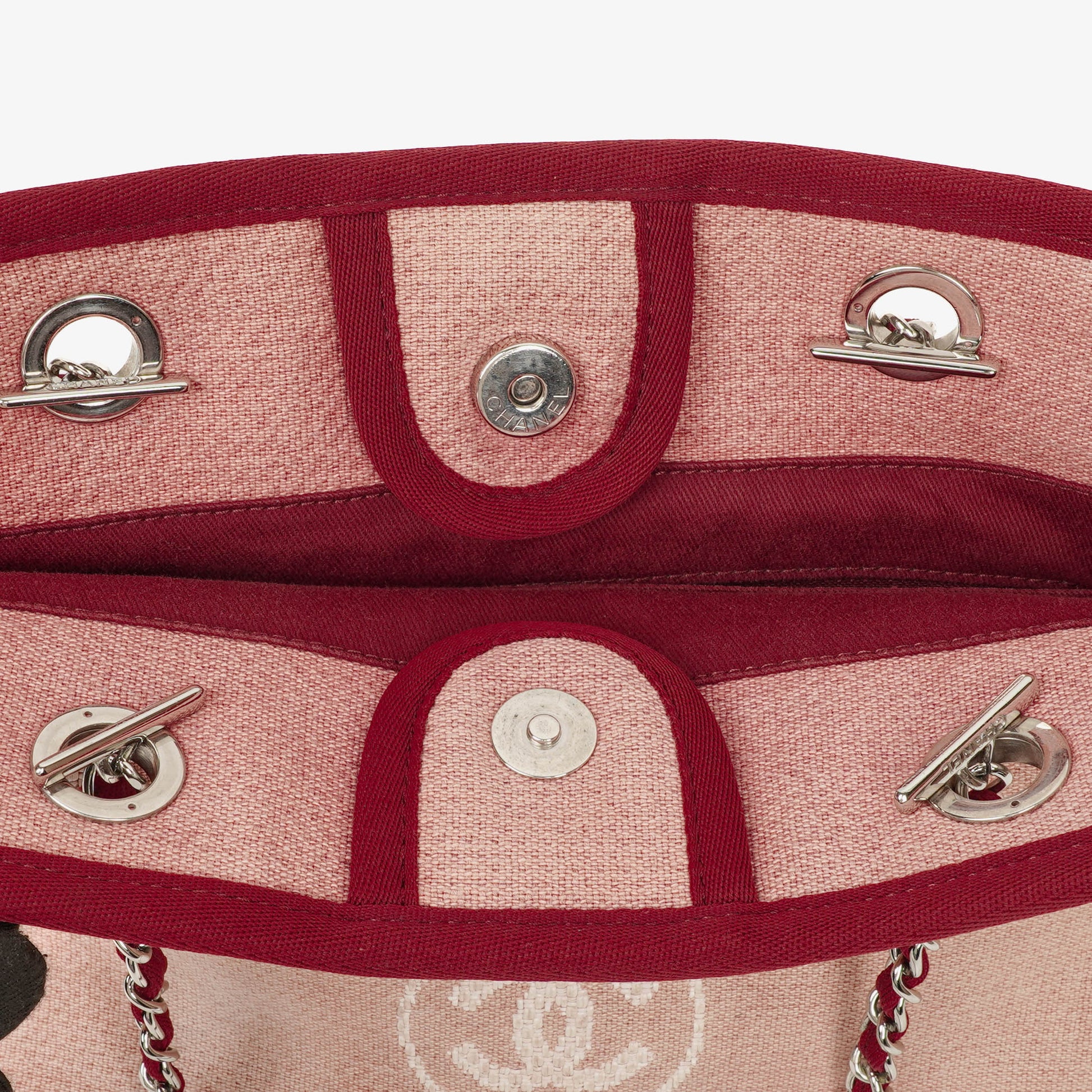 Chanel Deauville Shopping Tote aus pinkem Canvas