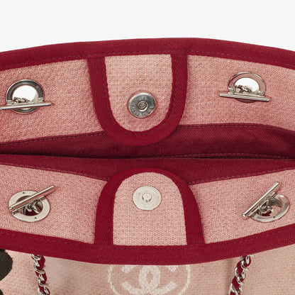 Chanel Deauville Shopping Tote aus pinkem Canvas