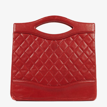 Chanel Vintage Shopping Tote Small aus rotem Lammleder