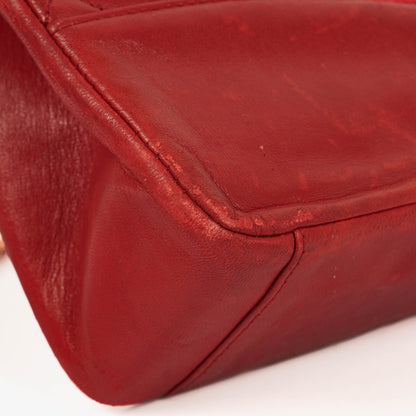 Chanel Vintage Shopping Tote Small aus rotem Lammleder