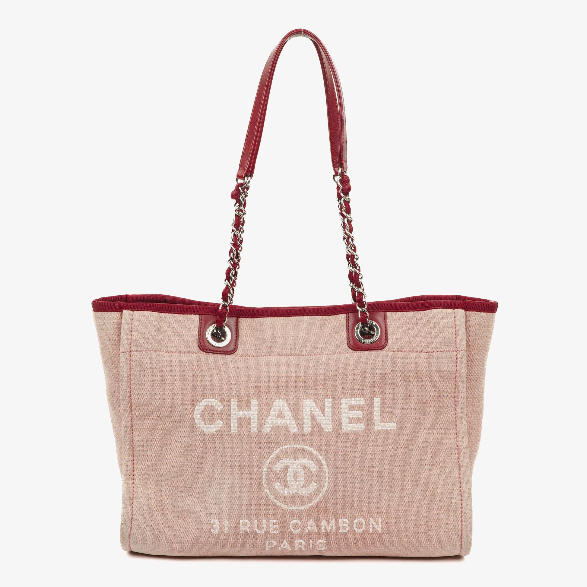 Chanel Deauville Shopping Tote aus pinkem Canvas