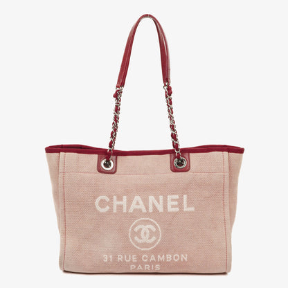 Chanel Deauville Shopping Tote aus pinkem Canvas