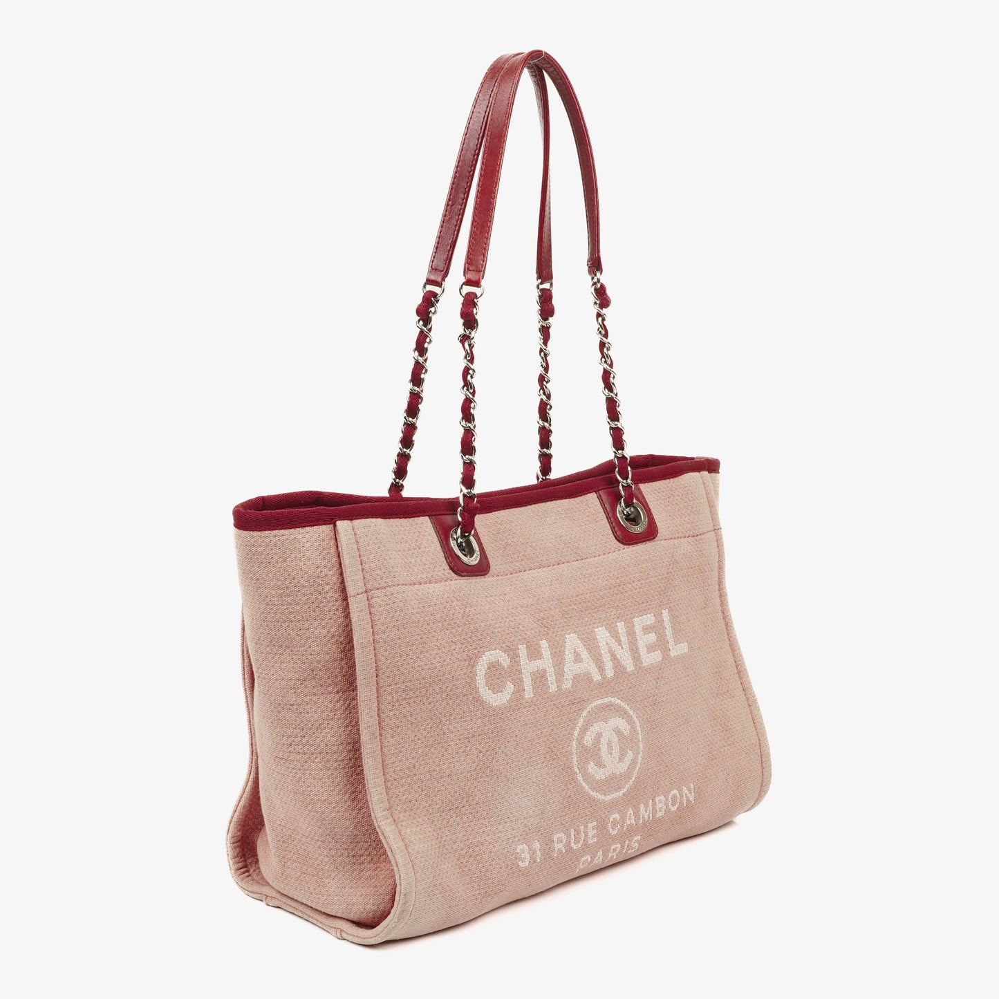 Chanel Deauville Shopping Tote aus pinkem Canvas