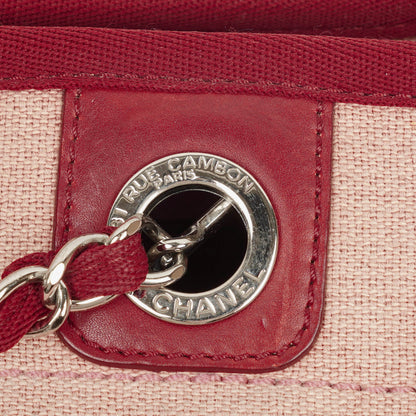 Chanel Deauville Shopping Tote aus pinkem Canvas