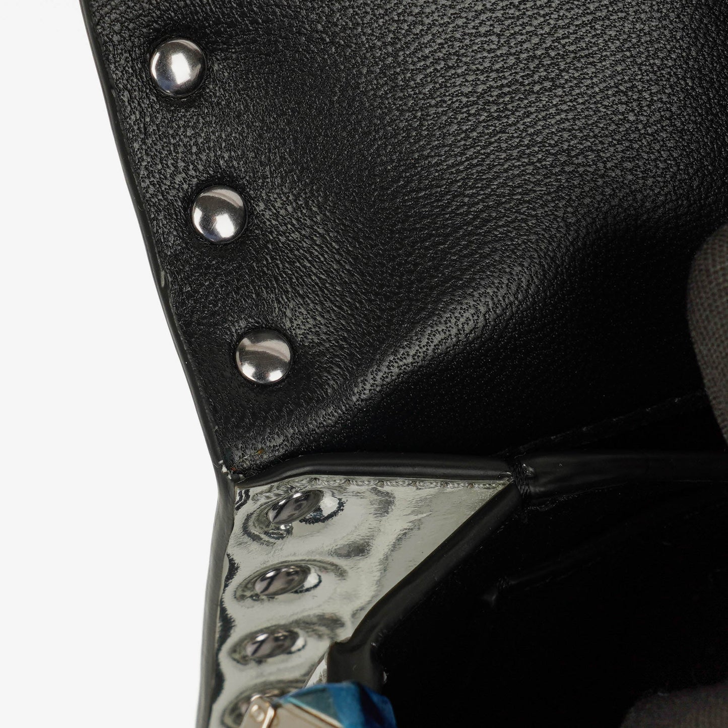 Valentino Garavani kleine Rockstud Schultertasche aus silbernem Spiegel-Kalbsleder