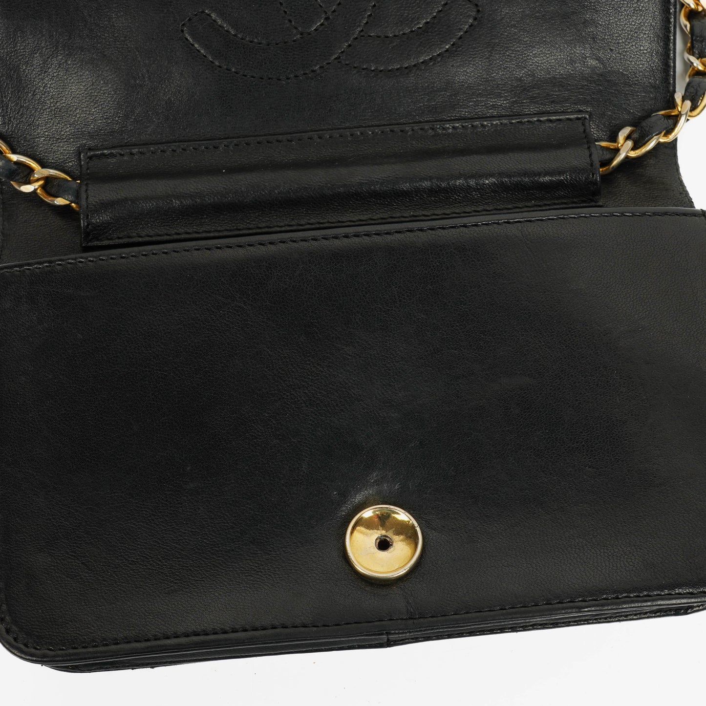 Chanel Classic Full Flap Tasche aus schwarzem gestepptem Leder mit 24K vergoldeten Beschlägen