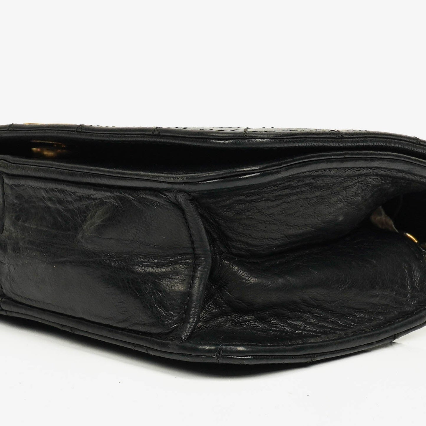 Chanel Classic Full Flap Tasche aus schwarzem gestepptem Leder mit 24K vergoldeten Beschlägen