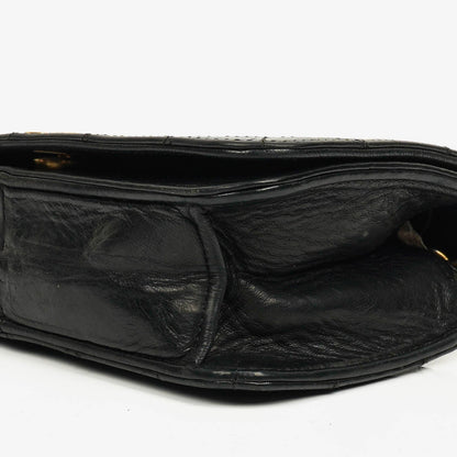 Chanel Classic Full Flap Tasche aus schwarzem gestepptem Leder mit 24K vergoldeten Beschlägen